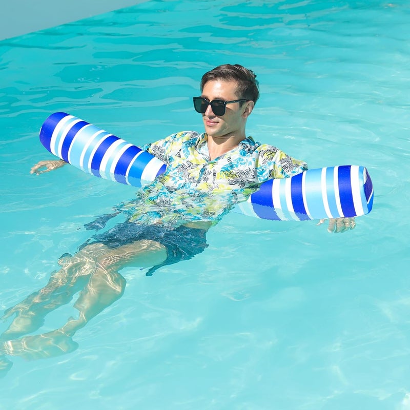 FindUWill 2 Pack Inflatable Swim Pool Noodles, Pool Noodles Floats for Adults, Soft Fabric Covered Large Swim Noodles for Lake, Beach - Image 4